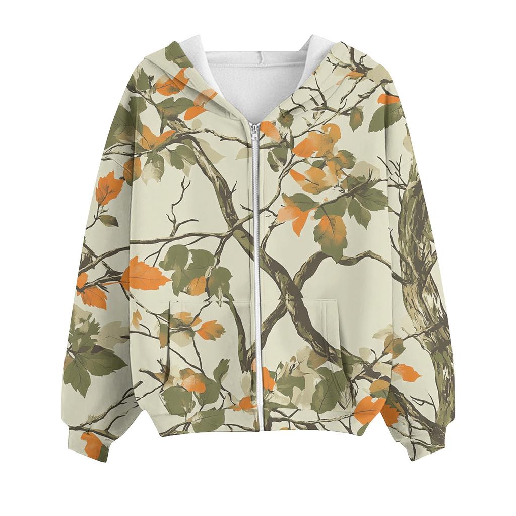 Толстовка с капюшоном на молнии для женщин с длинным рукавом, свободные толстовки для женщин, куртка с карманами, модная одежда на осень