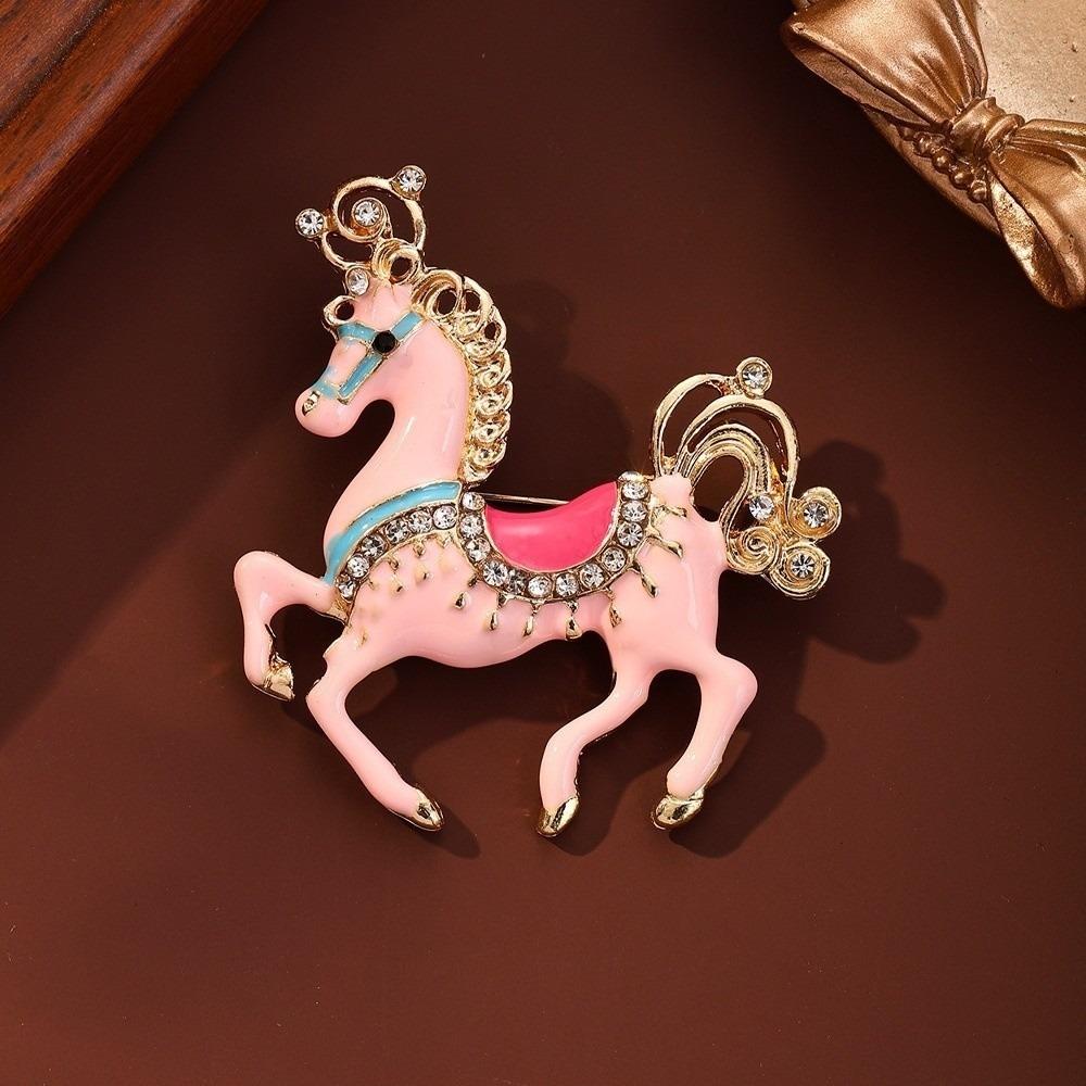 Rhinestone Horse Brooches Lapel Pins Brooch Pins New Running Horse Brooch Jewelry Accessories
