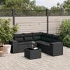 VidaXL Garden Lounge Set with Cushions 6 Pcs, Patio Sofas, Patio Furniture Set, Outdoor Furniture, Black 3222554