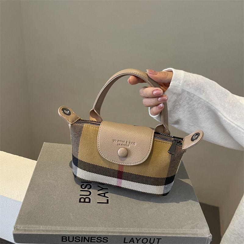 2024 Ретро Британская Клетка Мини Сумка-Кроссбоди Пельмень