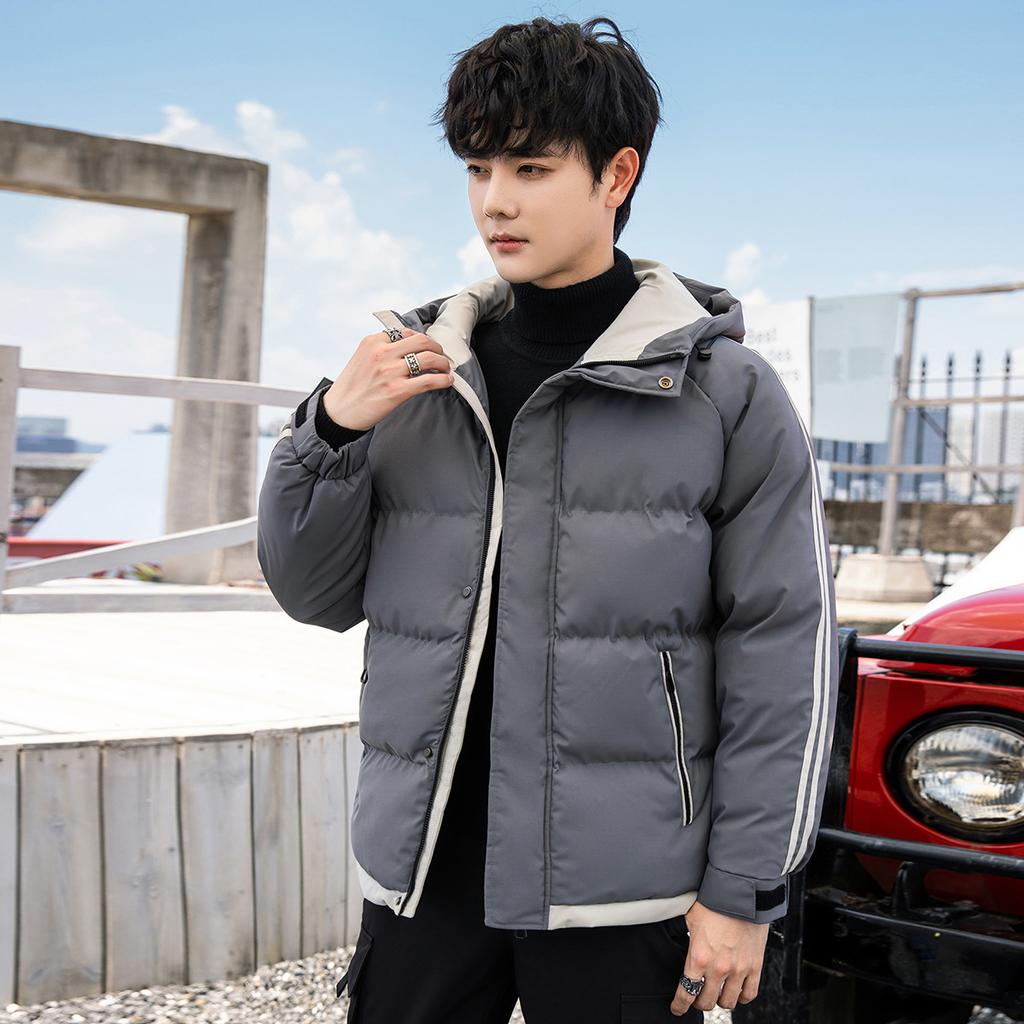 Large Size New Men's Winter Cotton-padded Clothes, Winter Jackets, Hooded Feather Rong Cotton-padded Clothes, Thickened Men's Youth Cotton-padded