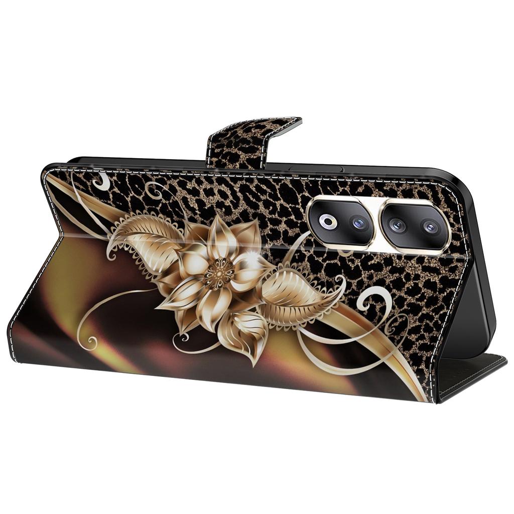 For Honor 90 Pro Case PU Leather Card Slots Phone Back Cover Pattern Printing Design