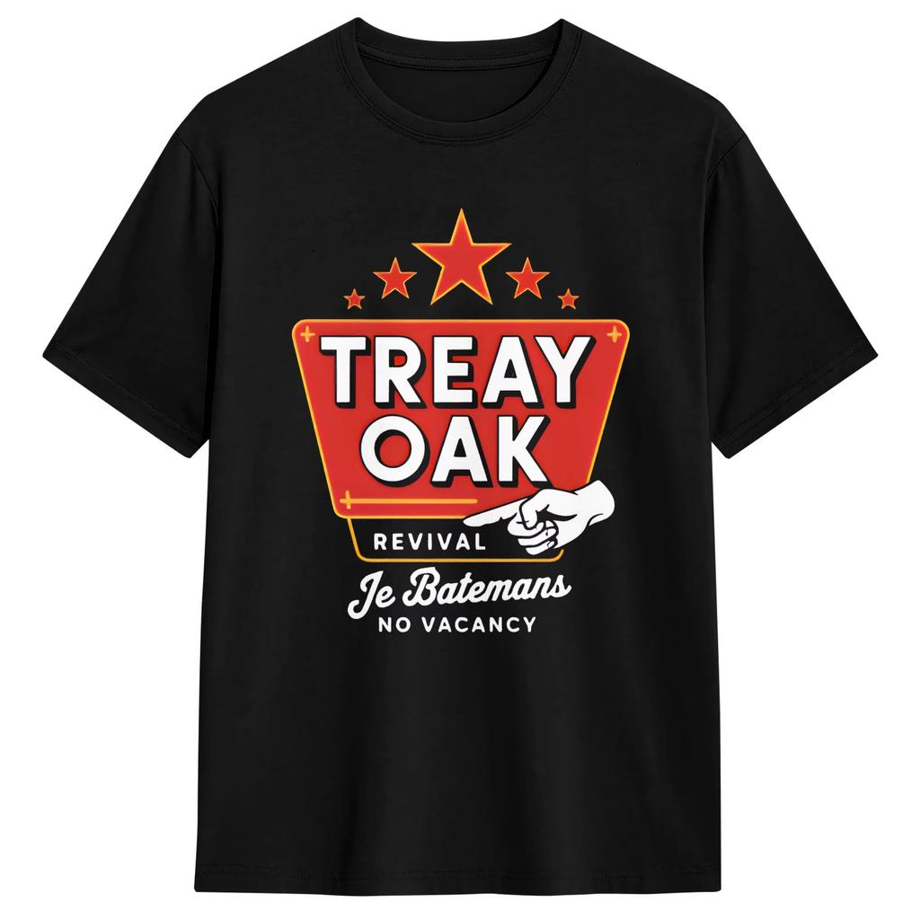 Men T-Shirt Country Music Band Treaty Oak Revival Novelty Cotton Tee Shirt Short Sleeve T Shirts Crewneck Tops Plus Size