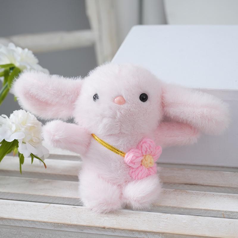 Rabbit Flower Plush Keychain Cartoon Pendant Backpack Decorations Gift Kids