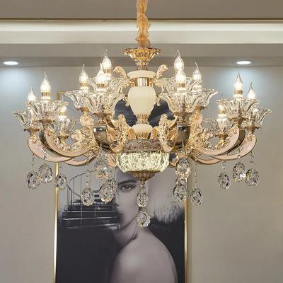 Современная европейская хрустальная металлическая люстра, роскошный светильник, классическая лампа, винтажный светильник для гостиной, столовой, спальни