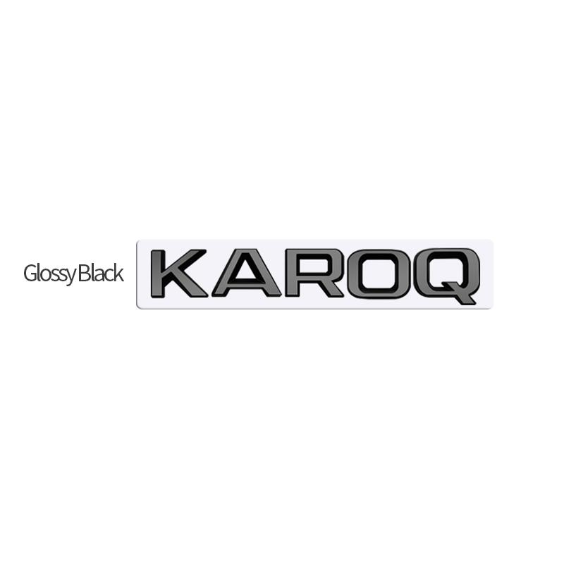 ABCDGI1 MetaL 3D Badge Logo Car Rear Trunk Body Sticker Letter Emblem For Skoda Karoq 4X4 Accessories Glossy Black Matte black