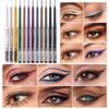 Twist-Up Gel Eyeliner Pencil, 12 Colors, Waterproof, Smudge-proof, Long-Lasting, Black/Colored Eyeliner
