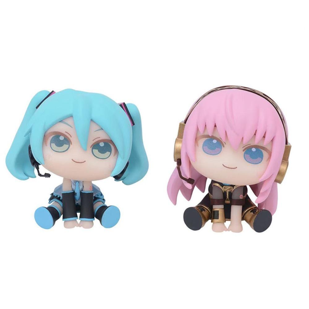 Кавайная Хацунэ Мику VOCALOID Фуфу Чиби Фигурка Мультяшная Кукла Настольное Украшение Фигурки Действия ПВХ Модели Аниме Коллекционные Предметы