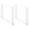 VidaXL Coffee Table Legs In U-Shape, 2 Pieces, White, 70 X (42-43) Cm, Steel 4013165