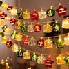 LED Electroplated Snowflake & Star String Lights - Christmas Atmosphere Flashing Fairy Tinsel Ball Decor
