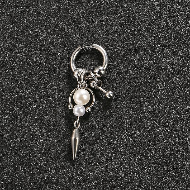 Панк Y2K Серьги-кольца с шипами, заклепками, шариками, жемчугом для женщин из нержавеющей стали, острые серьги-подвески, готические хип-хоп аксессуары