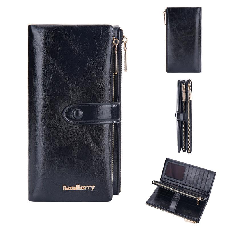 Baellerry Artificial Leather Long Wallets for Women Fashion Card Holder Ladies Zipper Coin Purse GZW