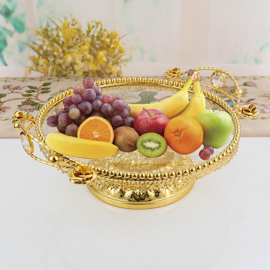 Металлическое стеклянное фруктовое блюдо домашнее креативное гостиная журнальный столик фруктовое блюдо фруктовая корзина таз димсам тарелка западное блюдо тарелка украшение орнамент