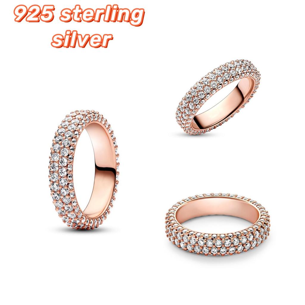 Серебряное кольцо SS925 с искрящимся небесным солнцем, кольца с двойным сердцем для женщин, брендовые ювелирные изделия, подарки