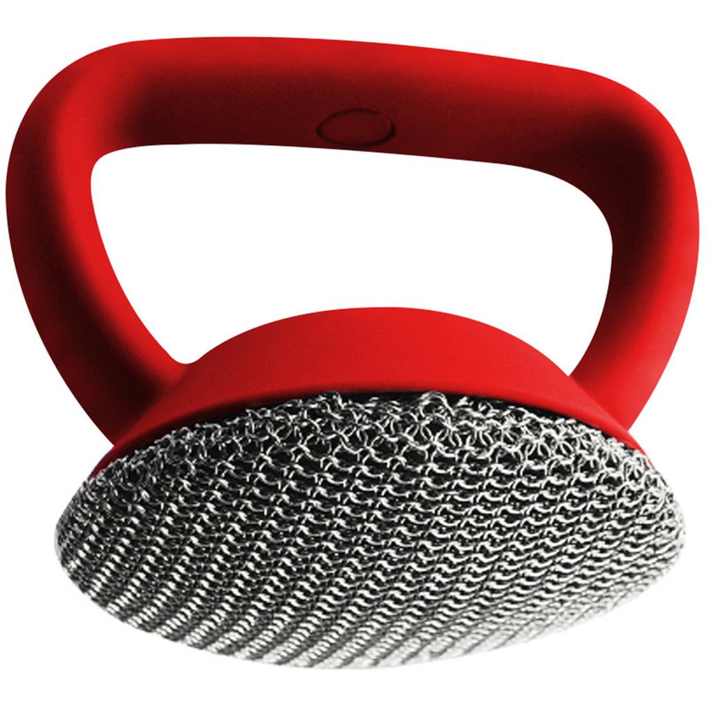 Cast Iron Scrubber 316 Stainless Steel Cast Iron Scrubber with Handle Steel Wool Scrubber Round Chainmail Scrubber Brush