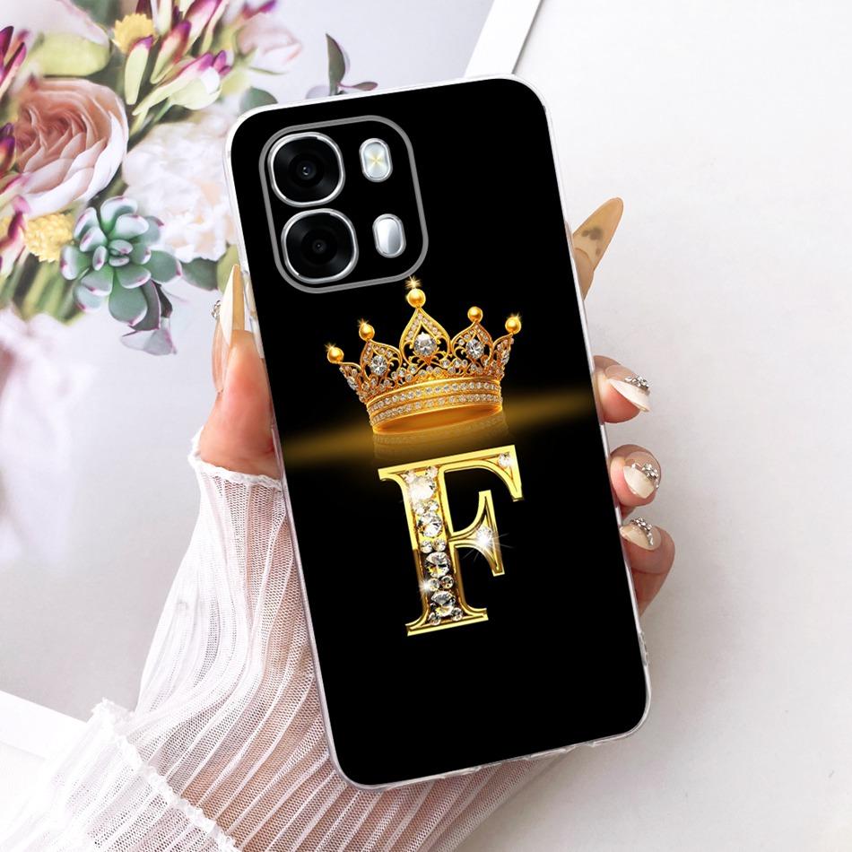 Для OPPO A6s CPH2789 2026 Модный чехол для телефона с буквой и короной Для Oppo A6S 5G Мягкие силиконовые чехлы из ТПУ