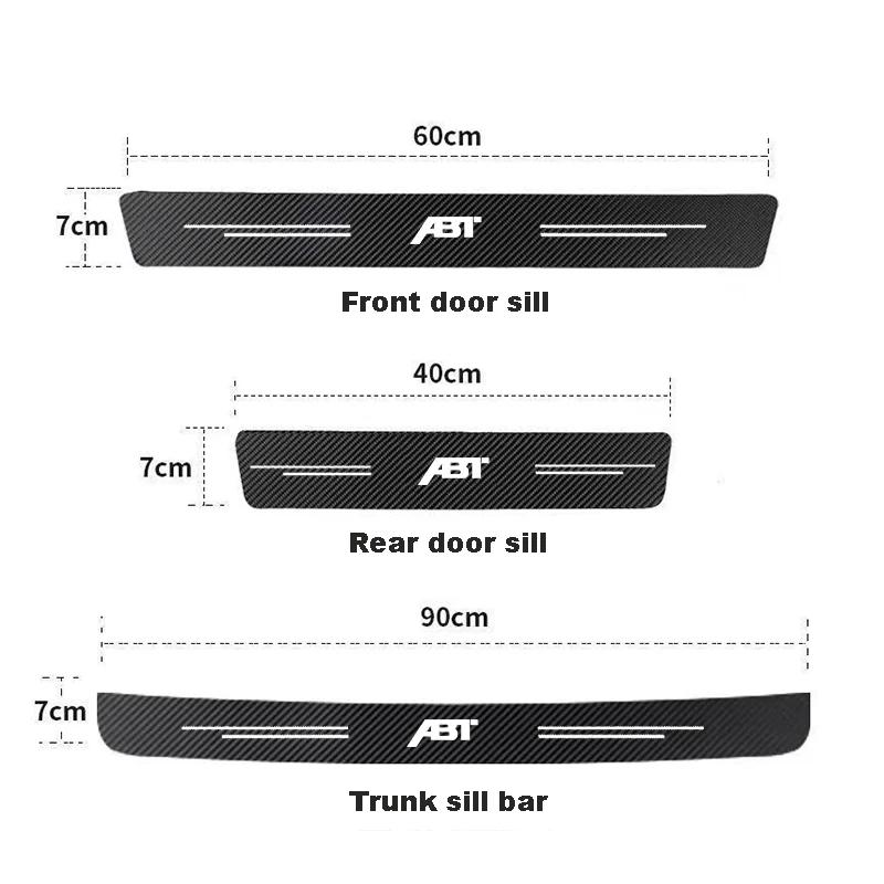Carbon Fiber Car Door Sill Threshold Protector Auto Stickers Decals For 1heg VW ABT Logo Jetta CC Beetle Accessories HGEW6