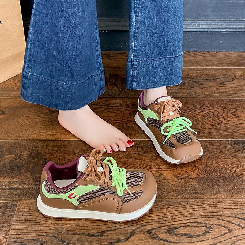 Ретро универсальная спортивная обувь Forrest Gump женская обувь 2025 новая осень дышащая повседневная обувь сетчатая на плоской подошве немецкие кроссовки