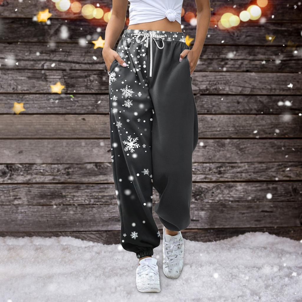 Women's Casual Fashion Sweatpants Christmas Printed Casual Pants