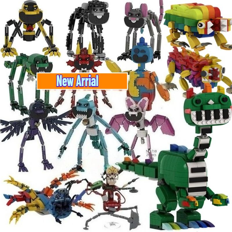 Smiling Critters 4 Набор строительных блоков фигурок для сборки Пианозавр Ярнаби Дуи Поппи Конструктор для детей Подарок на день рождения