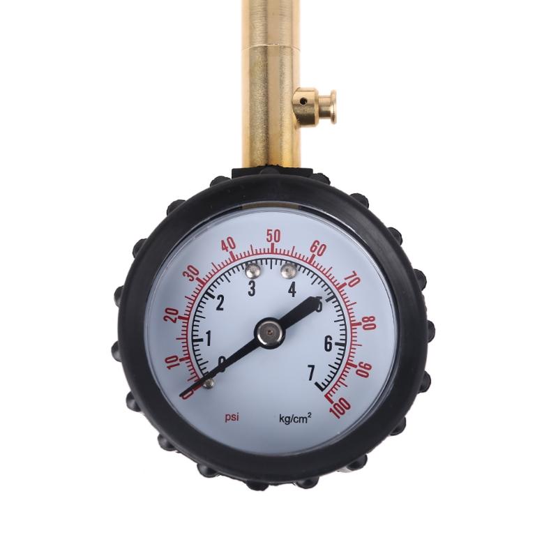 Accurate Rubber Hose Tire Pressure Gauge Dial Type Pressure Instrument Fit for Car Bicycle Motorcycle Truck Tires