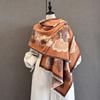 Autumn and Winter New Ginkgo Biloba Jacquard Imitation Cashmere Scarf Women's Thickened Warm Neck Protection with Dual-purpose Scarf