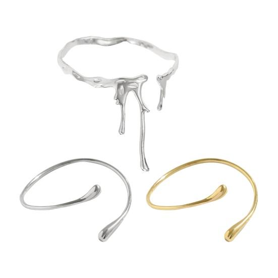 Браслет на руку с жидким отверстием, регулируемый, из сплава, сплошной цвет, полированный, противоскользящий, украшение на руку, браслет для покупок, манжета на руку, вечеринка, свидание, повседневная одежда