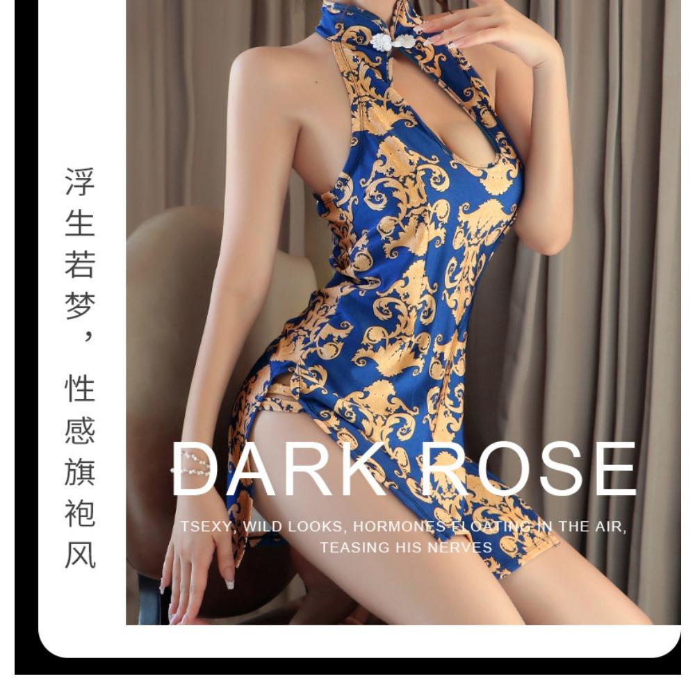 Сексуальное нижнее белье с принтом ципао, облегающее, для ночного клуба, сексуальный костюм, соблазнительный, цельный