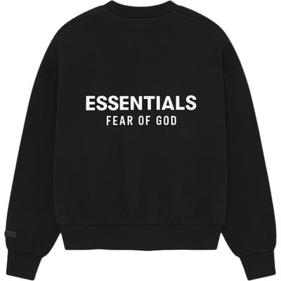 Fear of God Essentials Классический флисовый топ с круглым вырезом, цвет: угольно-черный, мужской 192AS252040F