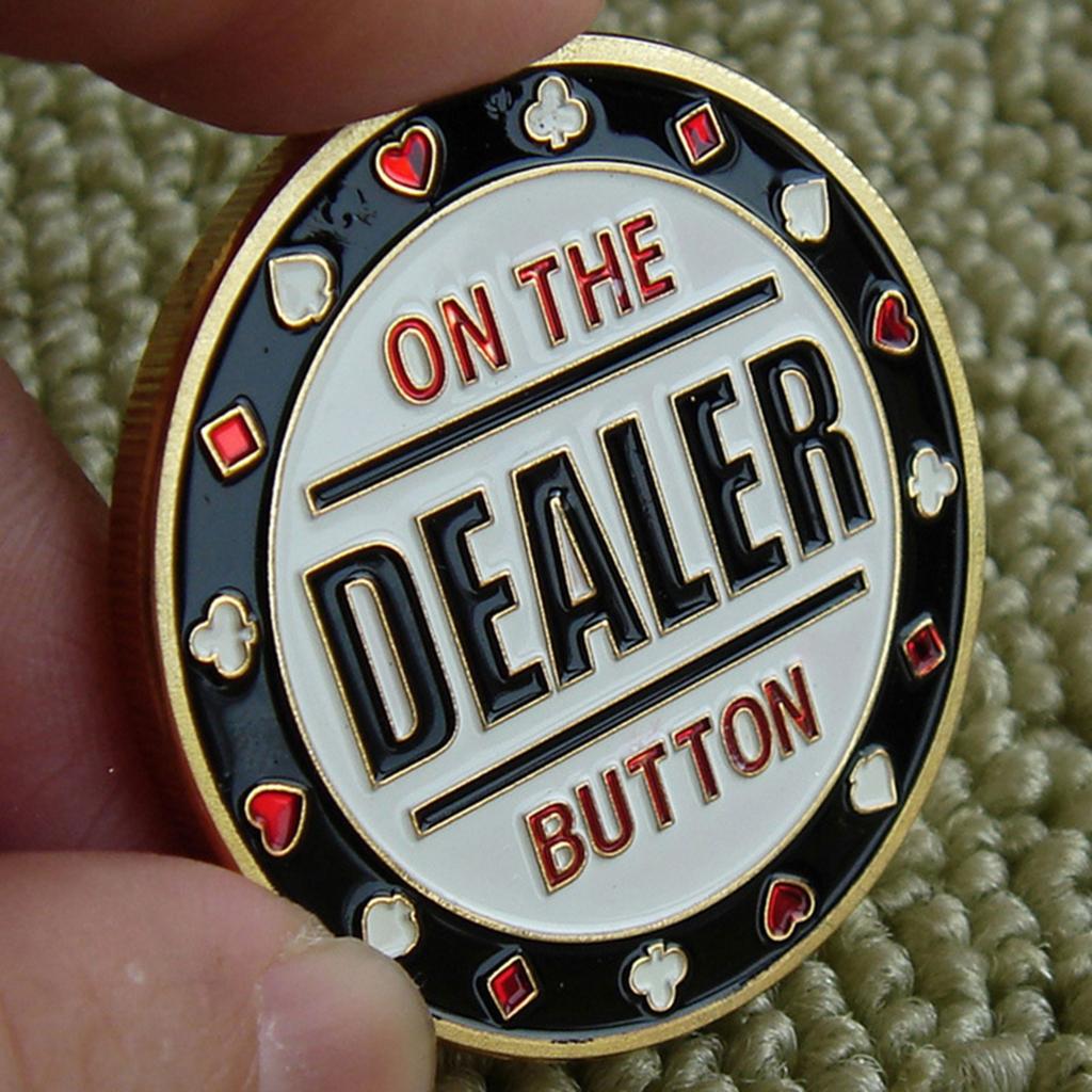 Элегантная кнопка для покера Защитная защита для покерных карт Металлическая фишка Монета Кнопки для шайбы дилера Кнопка большого блайнда Кнопка малого блайнда