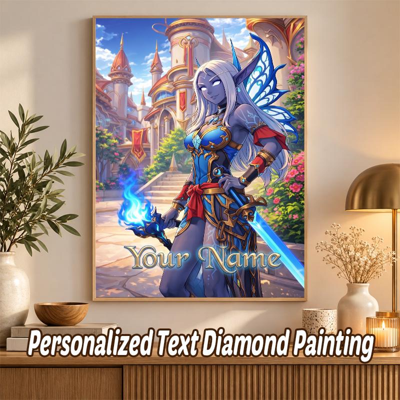 World of Warcraft Пользовательское Имя Текст 5D Алмазная Живопись Набор DIY Полная Алмазная Мозаика Декор