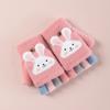 Kid's Warm Thick Flip Half Finger Gloves Boys Girls Winter Warm Gloves Cartoon Cute Rabbit Gloves Daily Crawling Outing Gloves