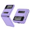 Samsung Z Flip6 Folding Screen Protective Case with Hinge and Bracket, Litchi Leather Mobile Phone Cover.