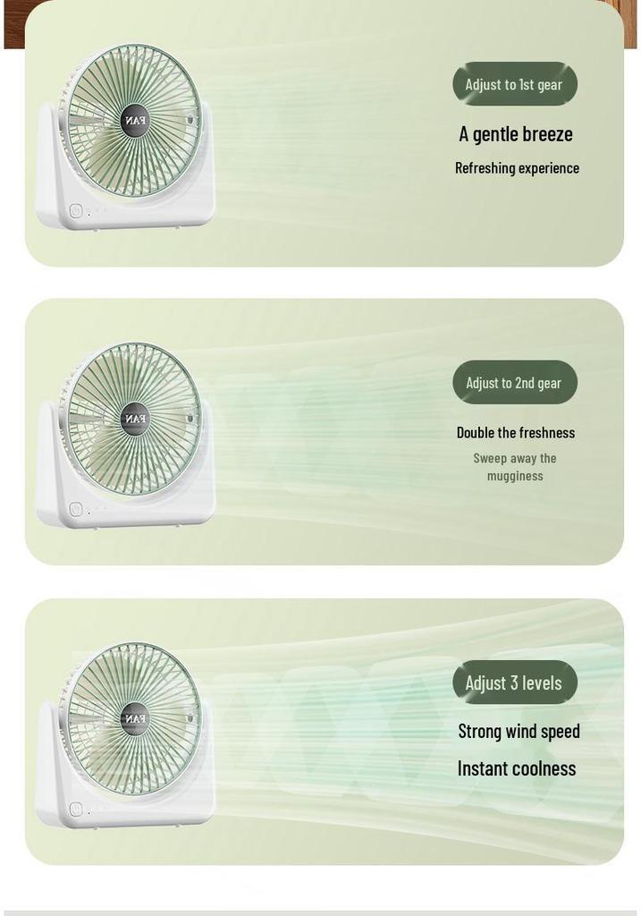 Portable USB Rechargeable Mini Desktop Fan with Large Air Volume for Home, Outdoor, Dormitory, and Student Use