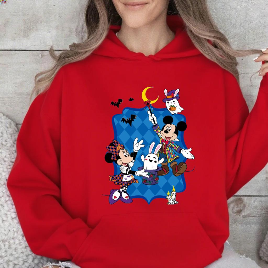 Disney Parent-child Clothing Multi-color Optional Men's and Women's Hooded Sweater Mickey Halloween Couple Clothing Holiday Gift
