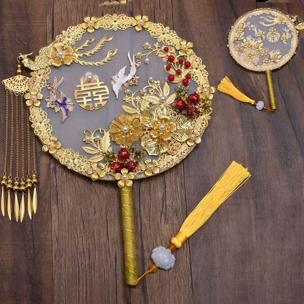 Свадебная группа Веер Праздничный веер Невеста Сюхэ Ручной веер Круглый веер Туань Веер Одежда Сюхэ Веер