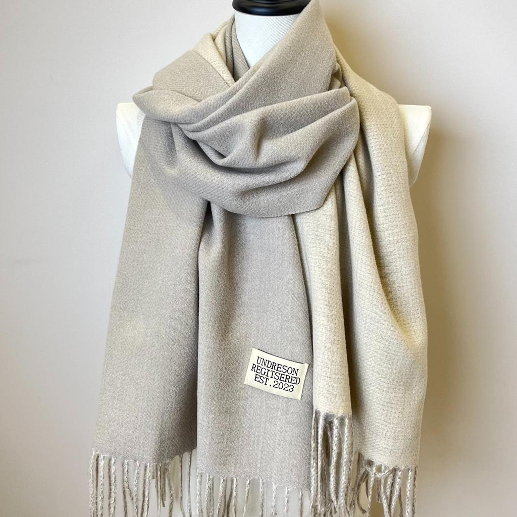 Double-sided Two Colors Scarf Simple Basic Imitation Cashmere Tassel Shawl Autumn Winter Unisex Coldproof Neck Guard Scarf