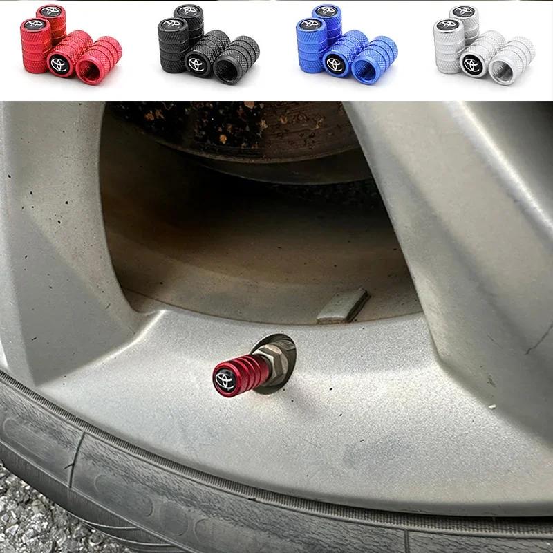VTSJ3 New Car Valve Cap Decorative Dustproof Tire Valve Stem Caps For Toyota RAV4 Corolla Camry Frontier Supra C-HR Hilux Tacoma Prado