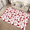Christmas Pattern Red and White Rug Non-slip rug suitable for living room and bedroom sofas