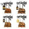 Cat Decor for Book Lovers Vintage Bookshelf Light with Sleeping on Design, Retro Lantern Artistic Literary Room Lamp Reading, Decorative LED