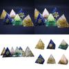 Stunning Orgonite Pyramid Featuring Vibrant Natural Crystal Macadam For Reiki Healing