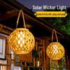 Ретро солнечный бамбуковый плетеный ротанговый фонарь: Уличное садовое, балконное, двориковое подвесное освещение