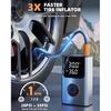 Tire Inflator Portable Air Compressor, Bike Pump, 150PSI Air Pump for Car Tires with LCD Dual Screen and Digital Tire Pressure Gauge, Air Compressor