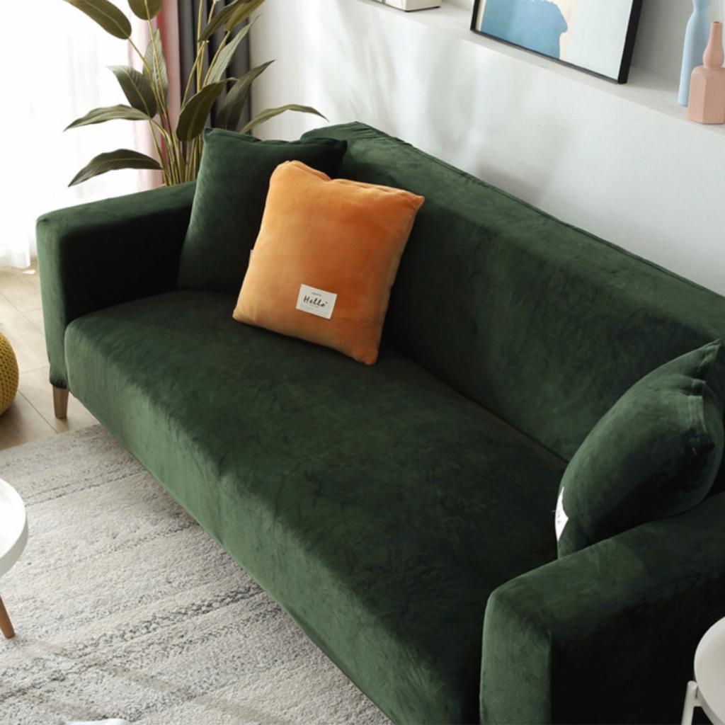 Cover for a sofa, 3-seater sofa, elastic, bottle green