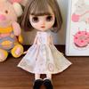 Модные куклы принцесса платье мини длинные рукава кружевные платья для azone ob24 куклы для blythe куклы