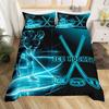 Ice Hockey Bedding Set Twin Size Kids Hockey Player Comforter Cover Set for Boys Girls Teens Duvet Cover Sports Theme Cover