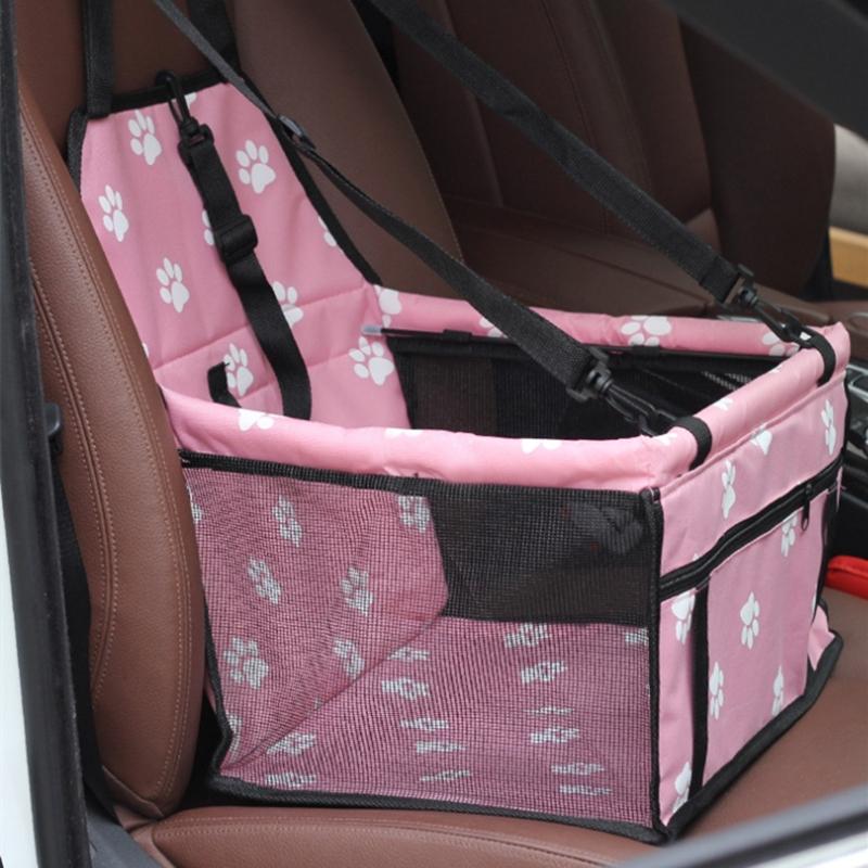 Дорожная сумка-переноска для перевозки собак в автомобиле, безопасная сумка для перевозки домашних животных, складной гамак для собак с принтом лапы в автомобиле