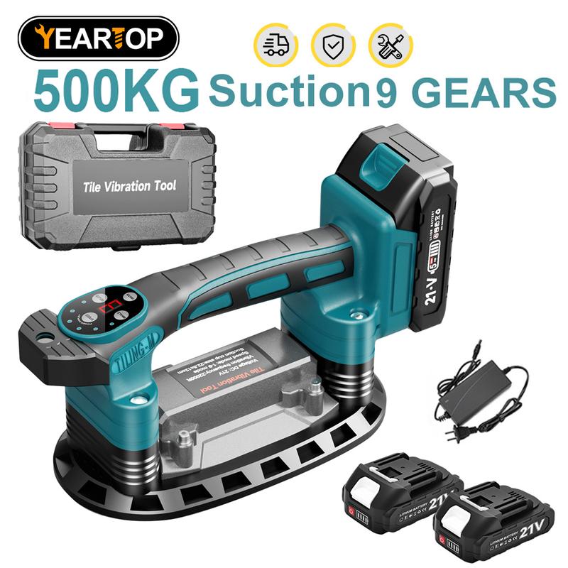 YEARTOP Cordless Tile Laying Machine 9 Speed500KG Tile Vibration Leveling Machine Installation Power Tool for Makita 18V Battery