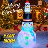 4.92FT Inflatable Toy Snowman Penguins Xmas Decoration for Yard LED Lights Christmas Supplies Home Decor Ornaments Holiday Gifts