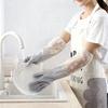 Waterproof Housework Cleaning Gloves and Can Wipe Hands Apron Set Kitchen Cleaning Latex Winter Warm Dishwashing Laundry Gloves
